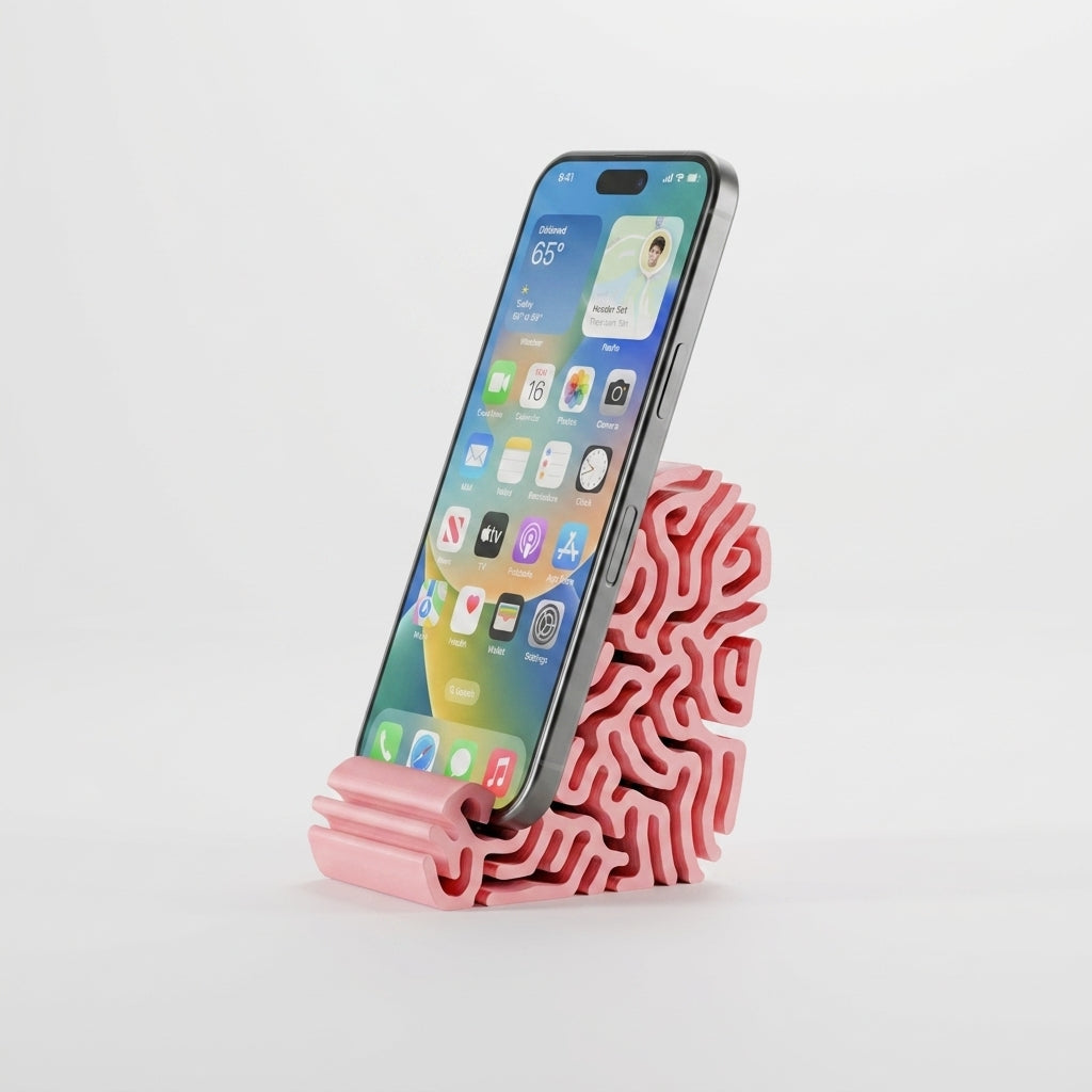 Modern Coral Differential Growth Phone Stand