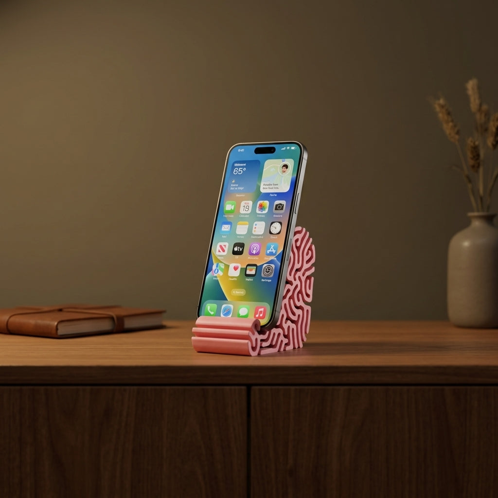 Modern Coral Differential Growth Phone Stand
