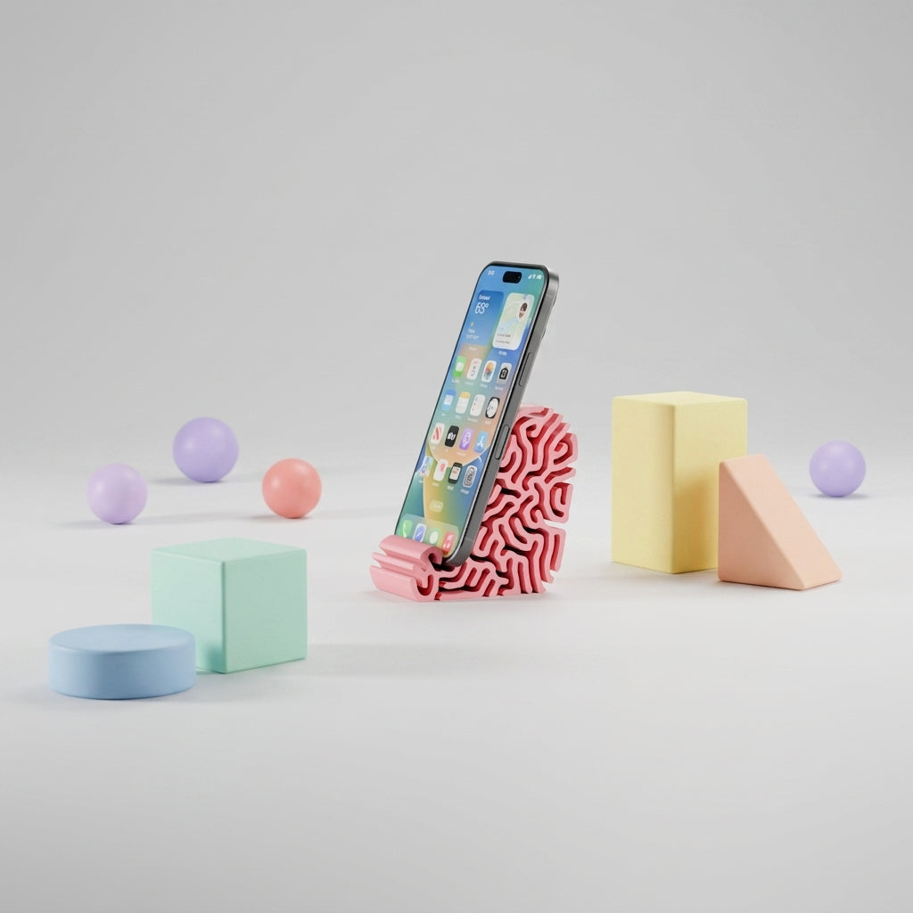 Modern Coral Differential Growth Phone Stand