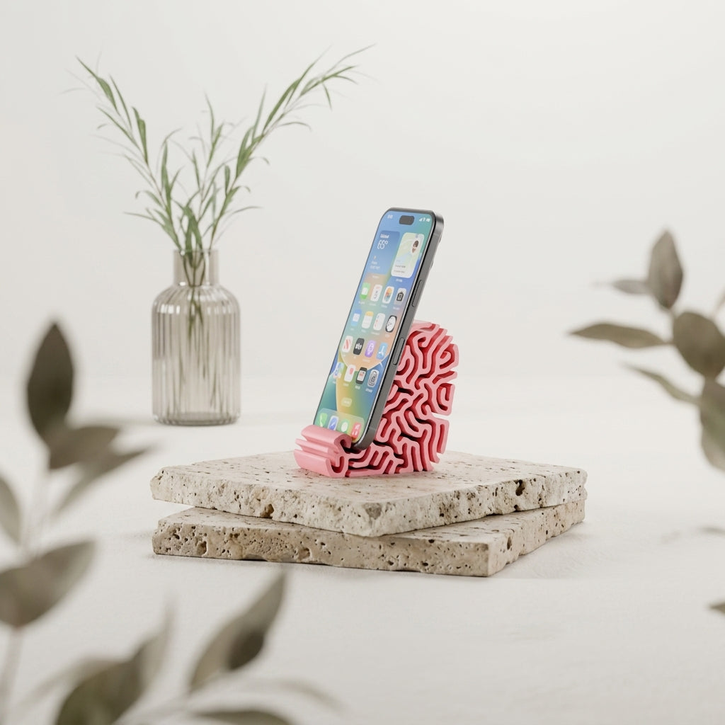 Modern Coral Differential Growth Phone Stand