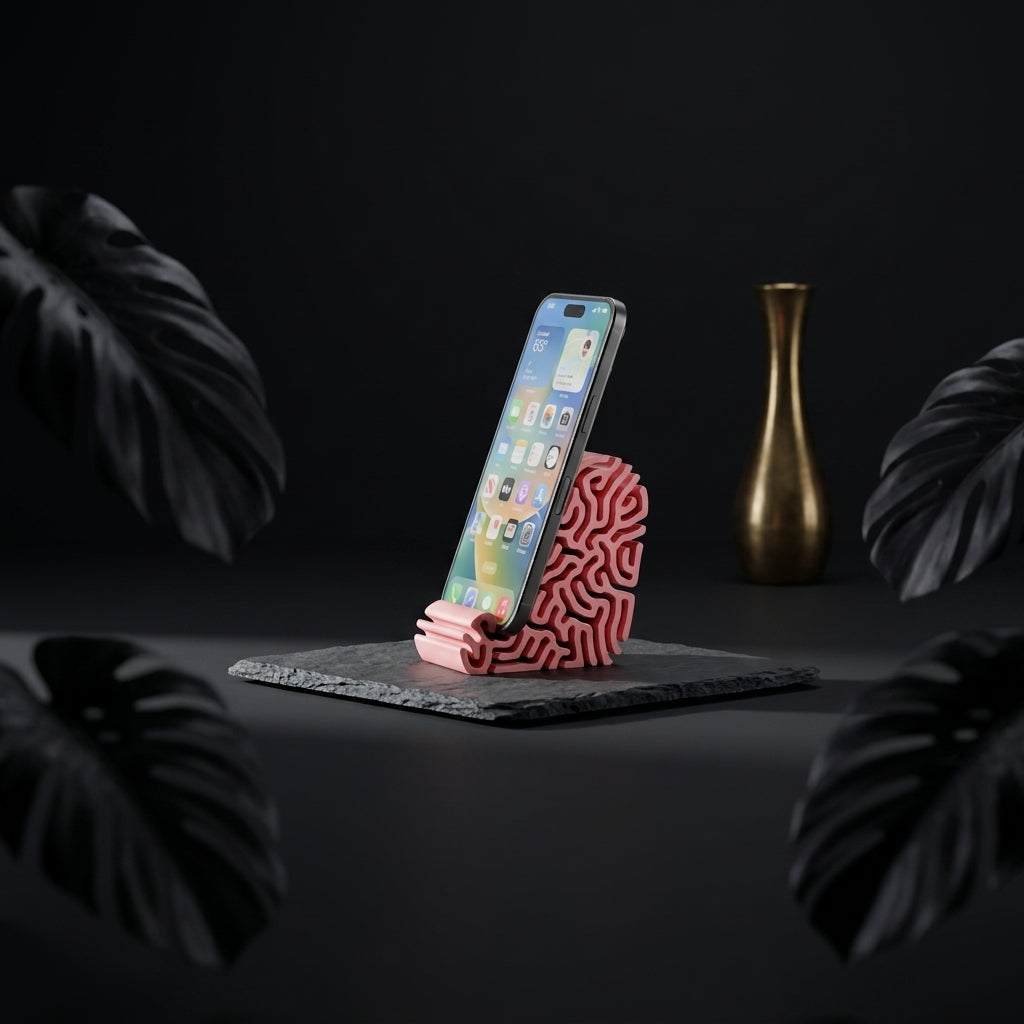 Modern Coral Differential Growth Phone Stand