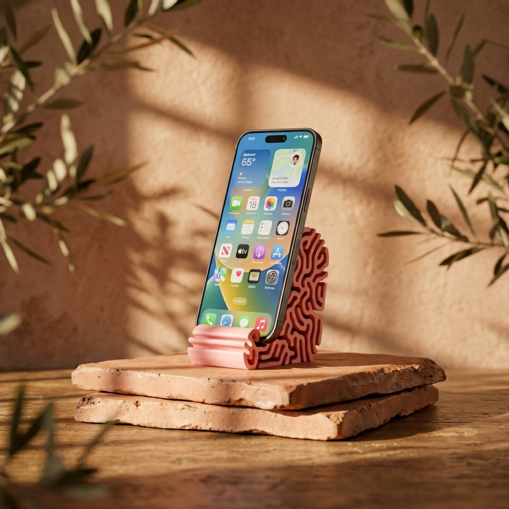 Modern Coral Differential Growth Phone Stand