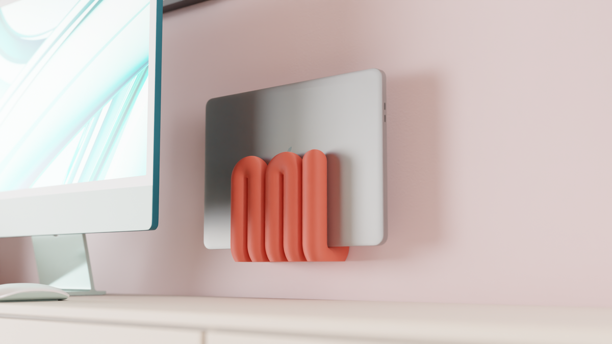 Wall-Mounted Wibble Laptop Stand - render 1