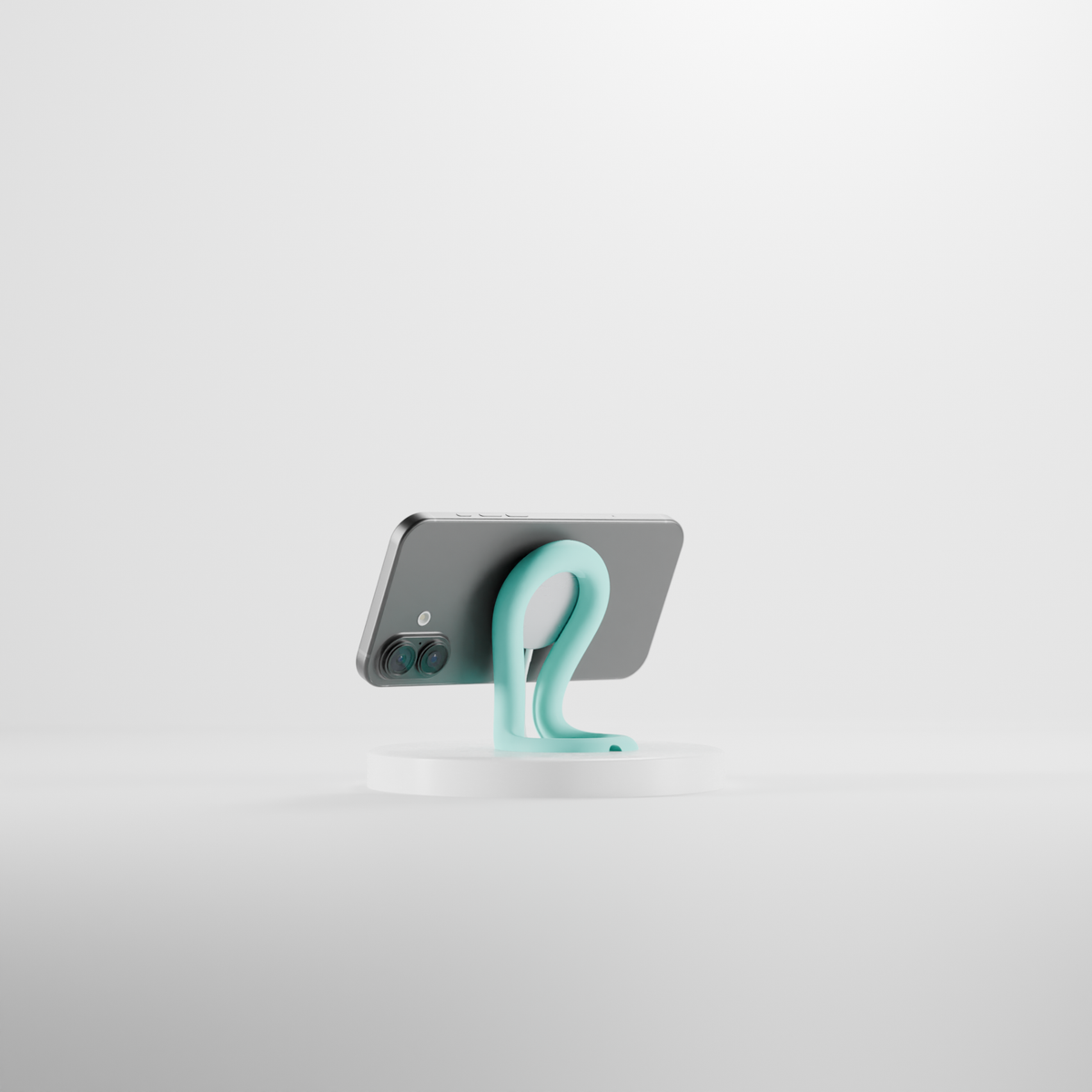 Minimalist Flowing Loop MagSafe Charger Stand render 1
