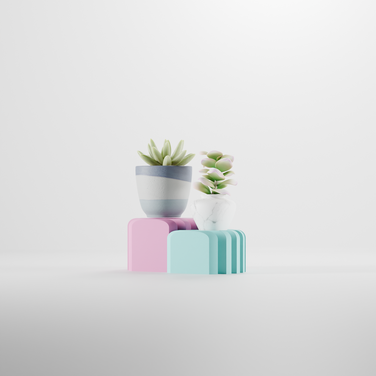 Minimalist Interlocking Plant Pot Risers - render angle 1