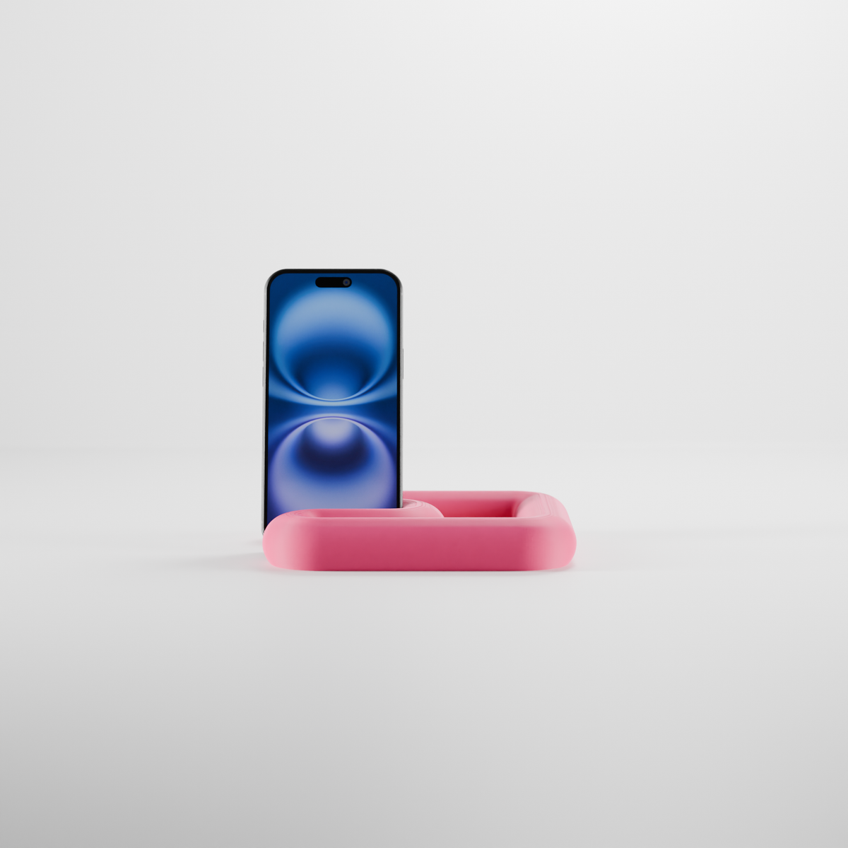 Chunky Wibble Desktop Phone Stand and Tray - render 1