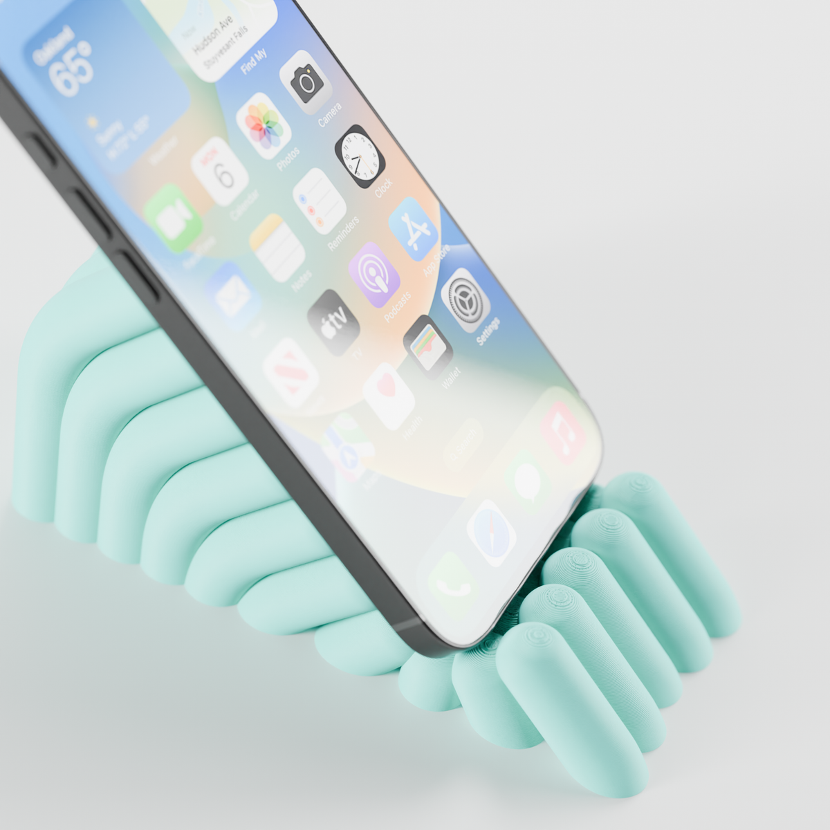 Anemone Inspired Bobbly Phone Stand - render 1