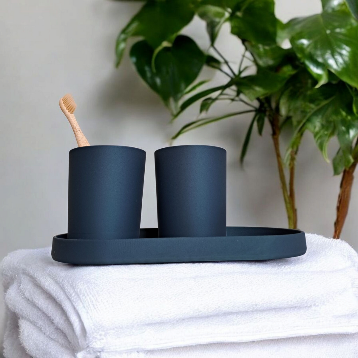 The Calm Sink Set — Toothbrush Holder & Bathroom Tray