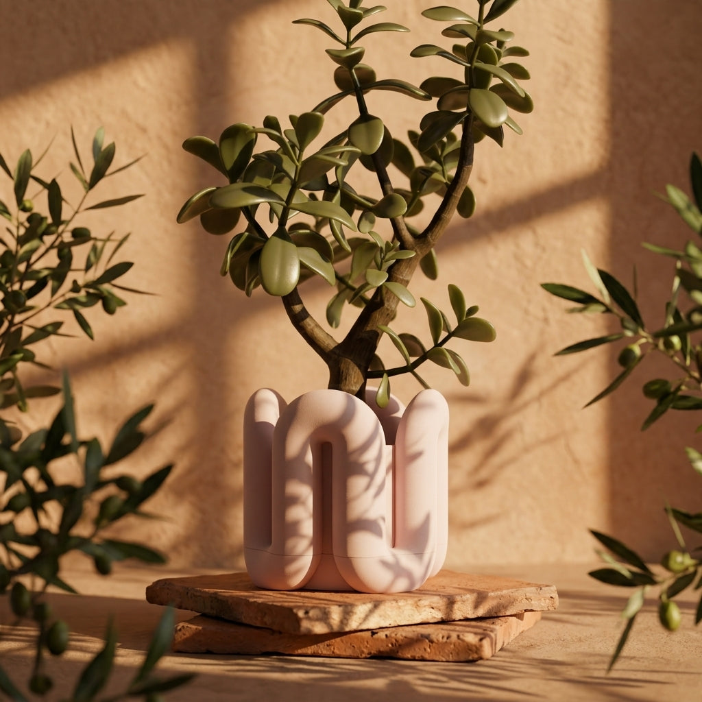 Wibble Aesthetic Two-Part Planter white on dark background minimal product editorial