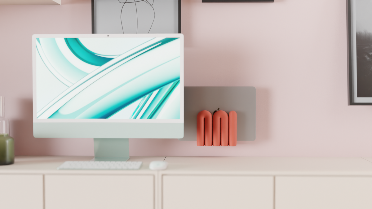 Wall-Mounted Wibble Laptop Stand - render 2