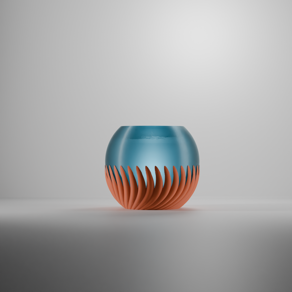 Modern Sphere E27 Lamp teal feather base unlit
