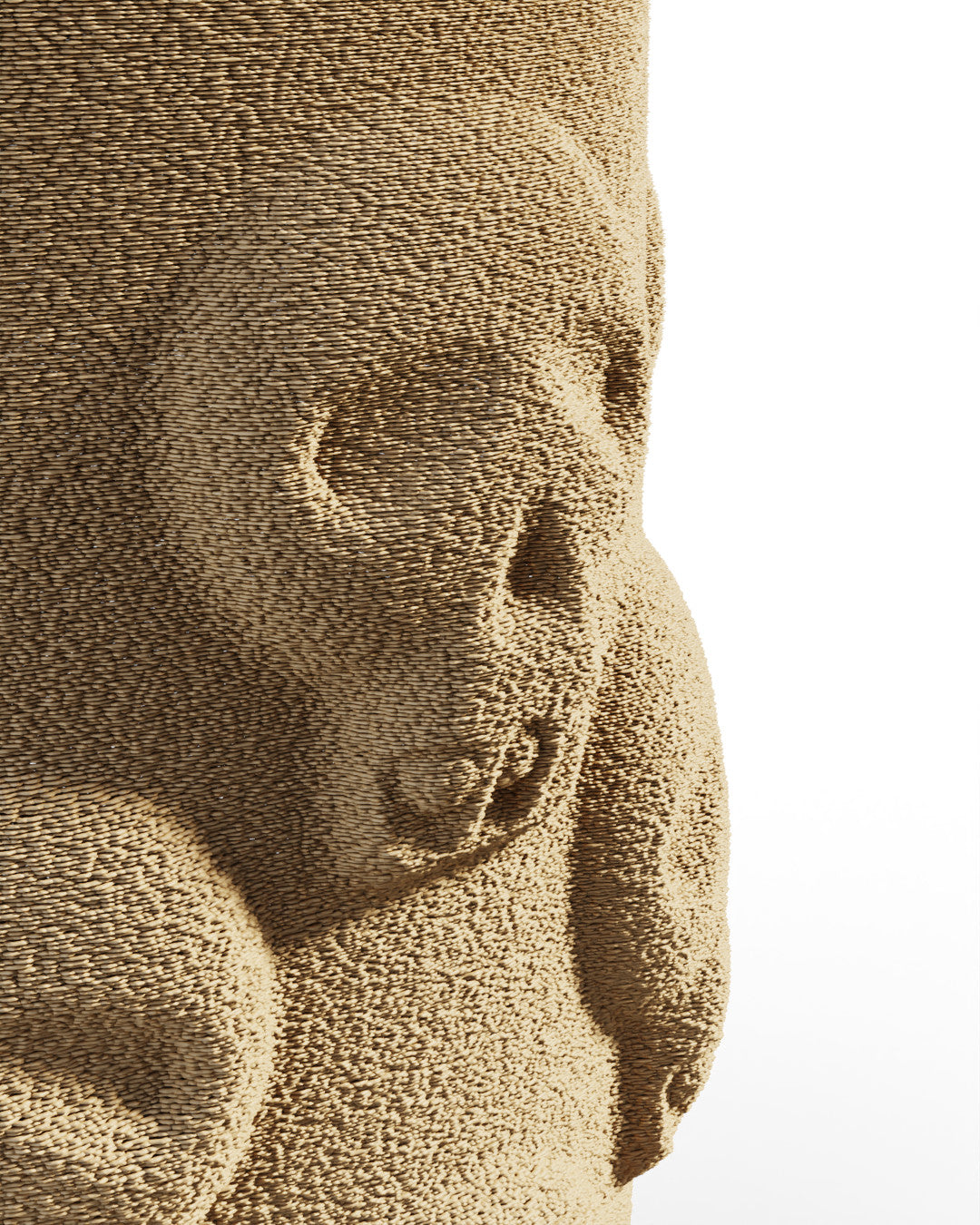 Sand-coloured Skull Vase front view