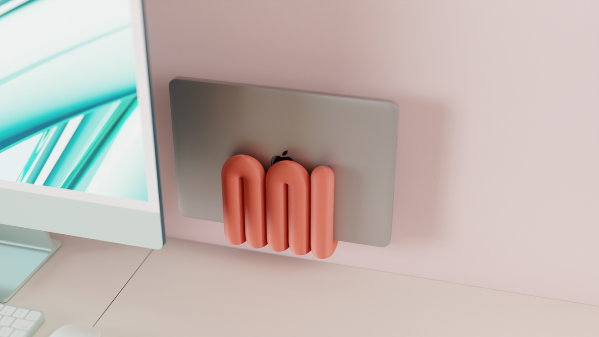 Wall-Mounted Wibble Laptop Stand - render 3