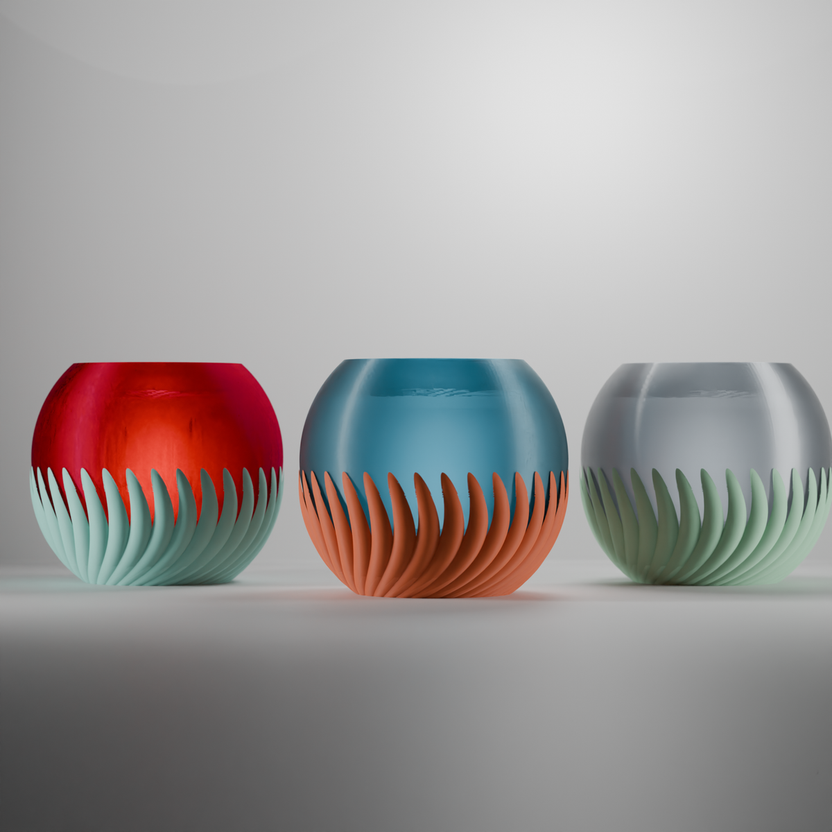 Modern Sphere E27 Lamp glowing warm white angled view