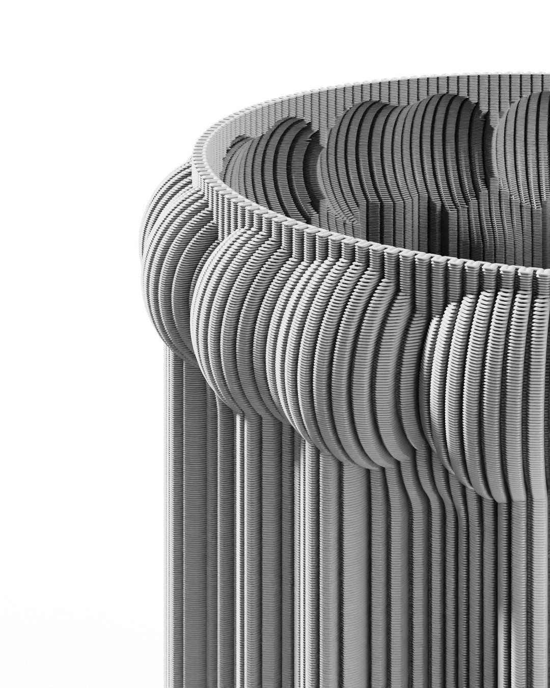 Close-up of Bones Vase rim and fine ribbing