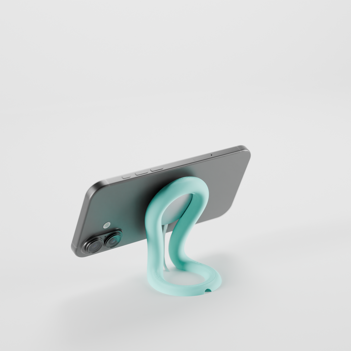 Minimalist Flowing Loop MagSafe Charger Stand render 3