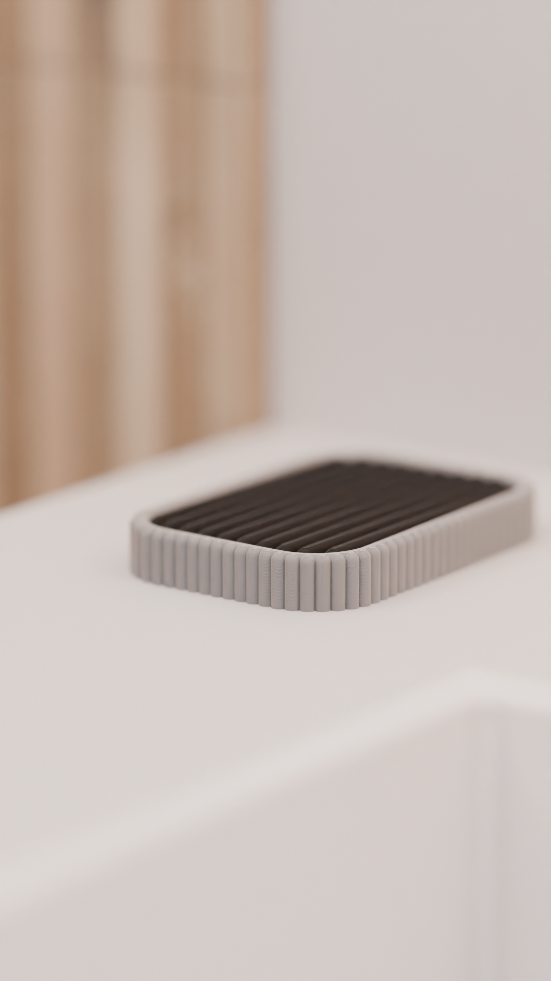 Modern Ribbed Soap Dish