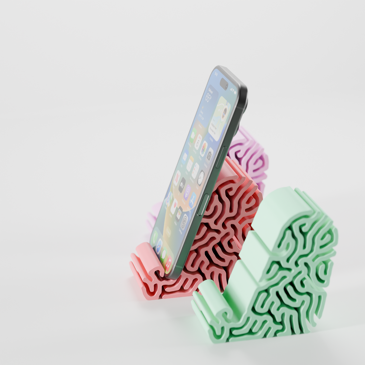 Modern Coral Differential Growth Phone Stand