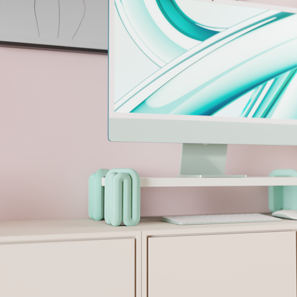 Wibble Monitor Riser Legs - render angle 3