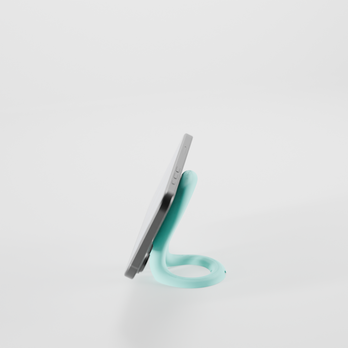 Minimalist Flowing Loop MagSafe Charger Stand render 4