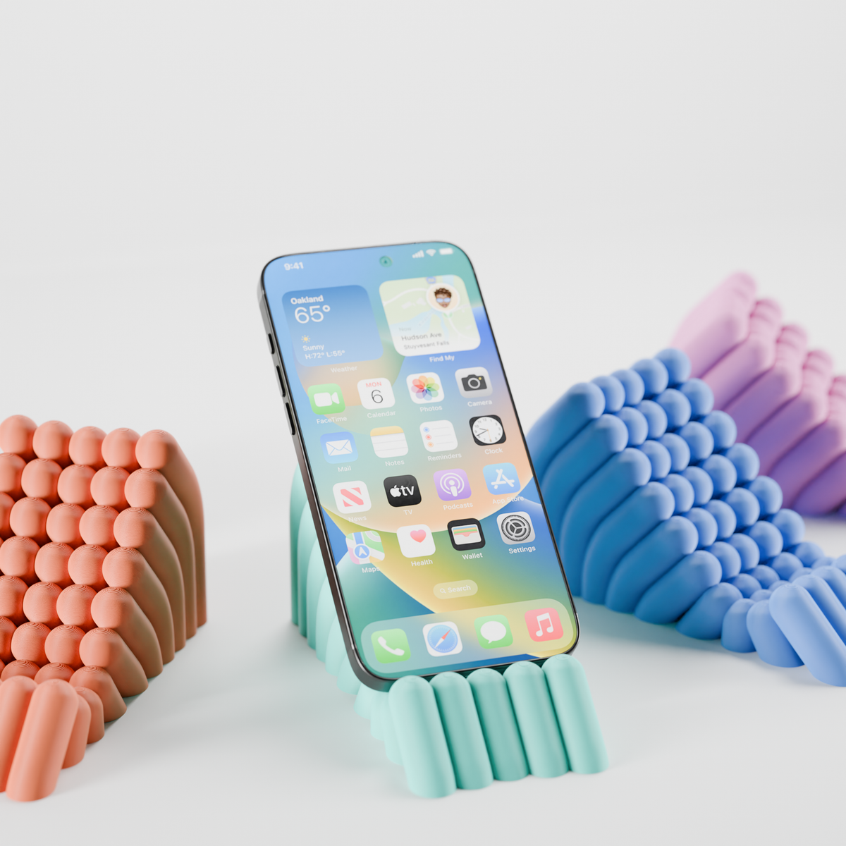 Anemone Inspired Bobbly Phone Stand - render 4