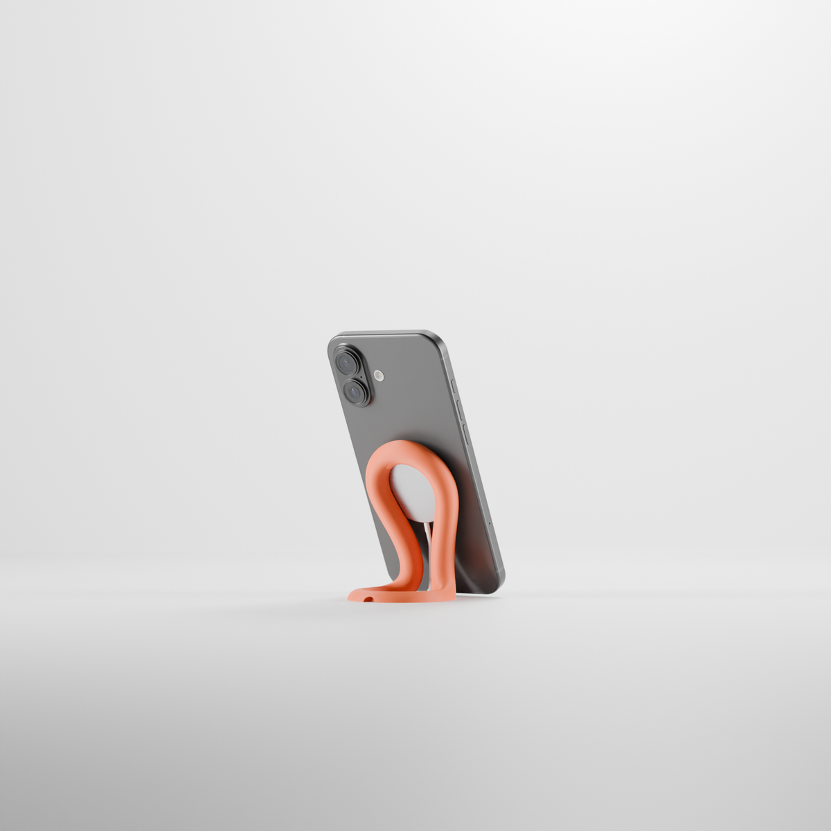 Minimalist Flowing Loop MagSafe Charger Stand render 7