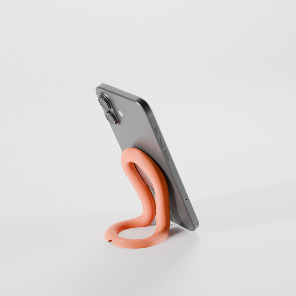 Minimalist Flowing Loop MagSafe Charger Stand render 8