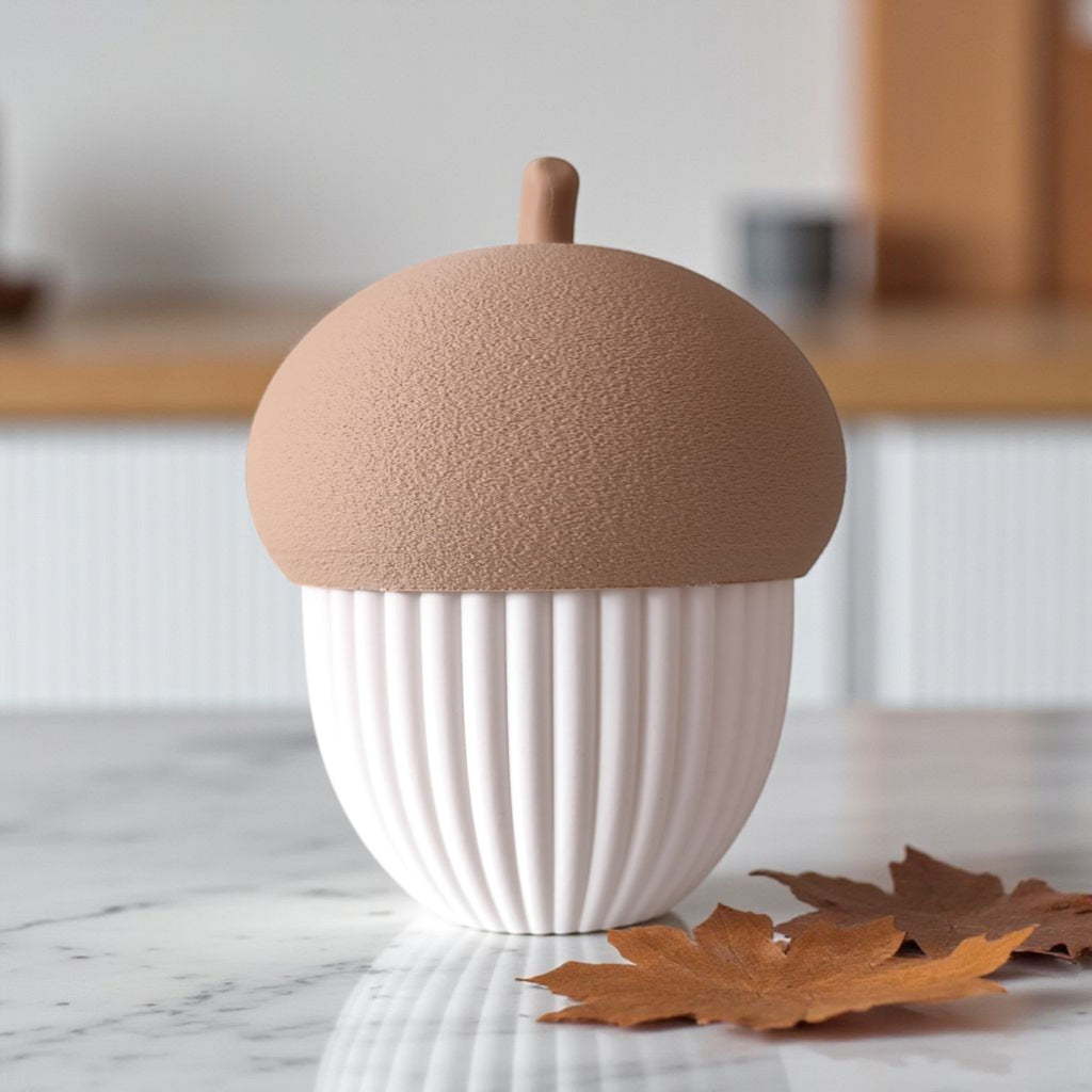 Ribbed Acorn Container &amp; LED Tealight Holder