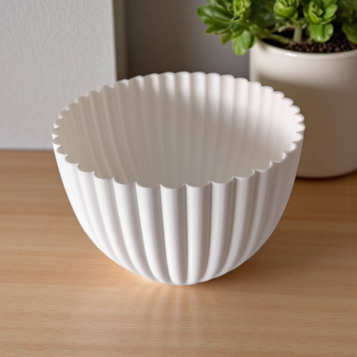 Ribbed Acorn Container & LED Tealight Holder