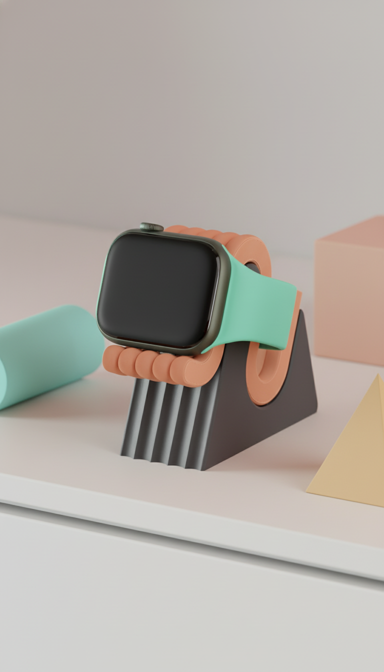 Modern Watch Charger Stand render view 6