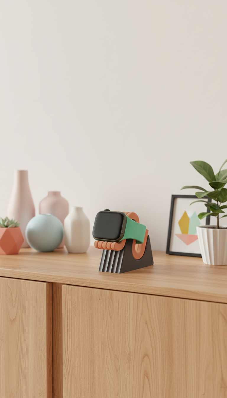 Modern Watch Charger Stand render view 7