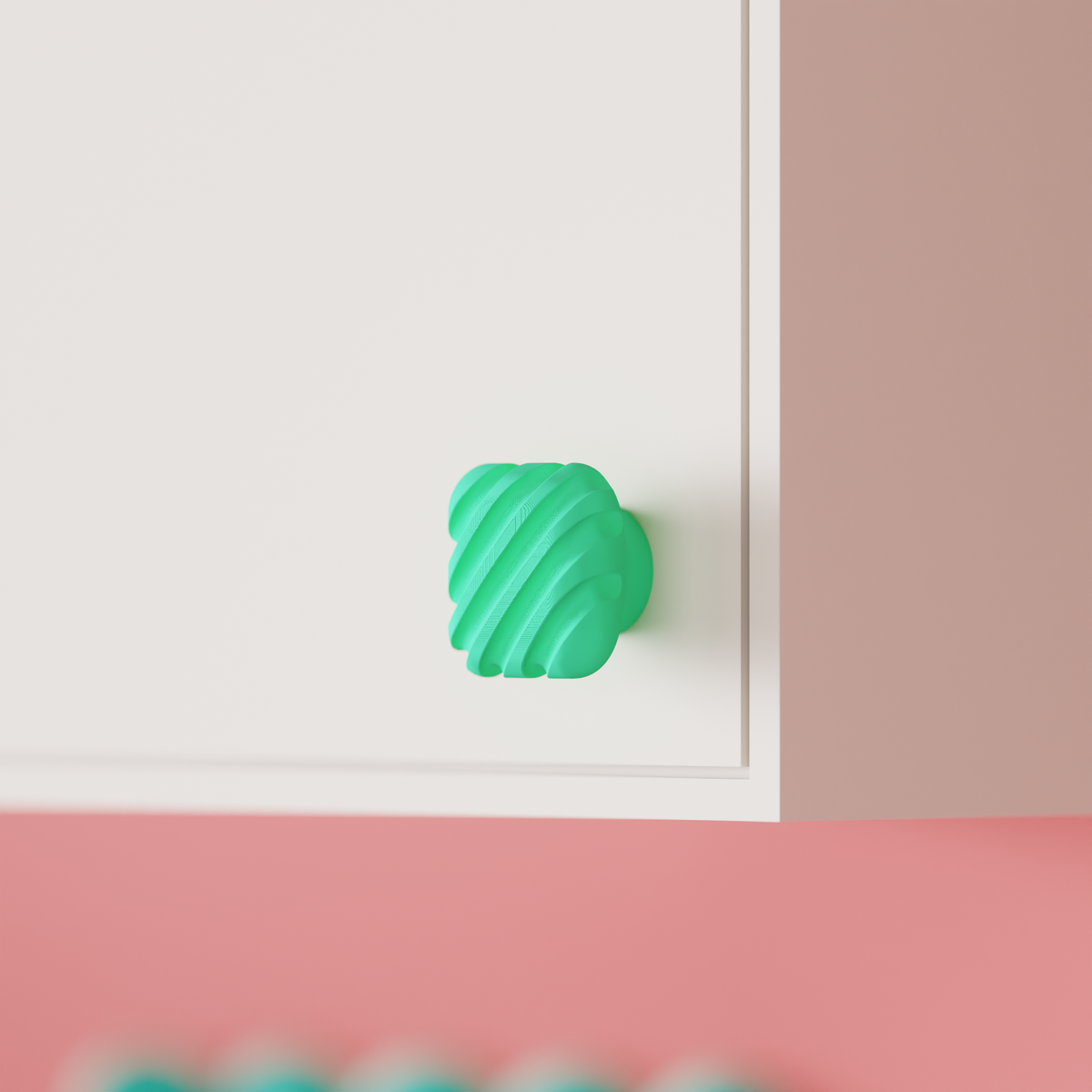 Modern Ribbed Cabinet Handle