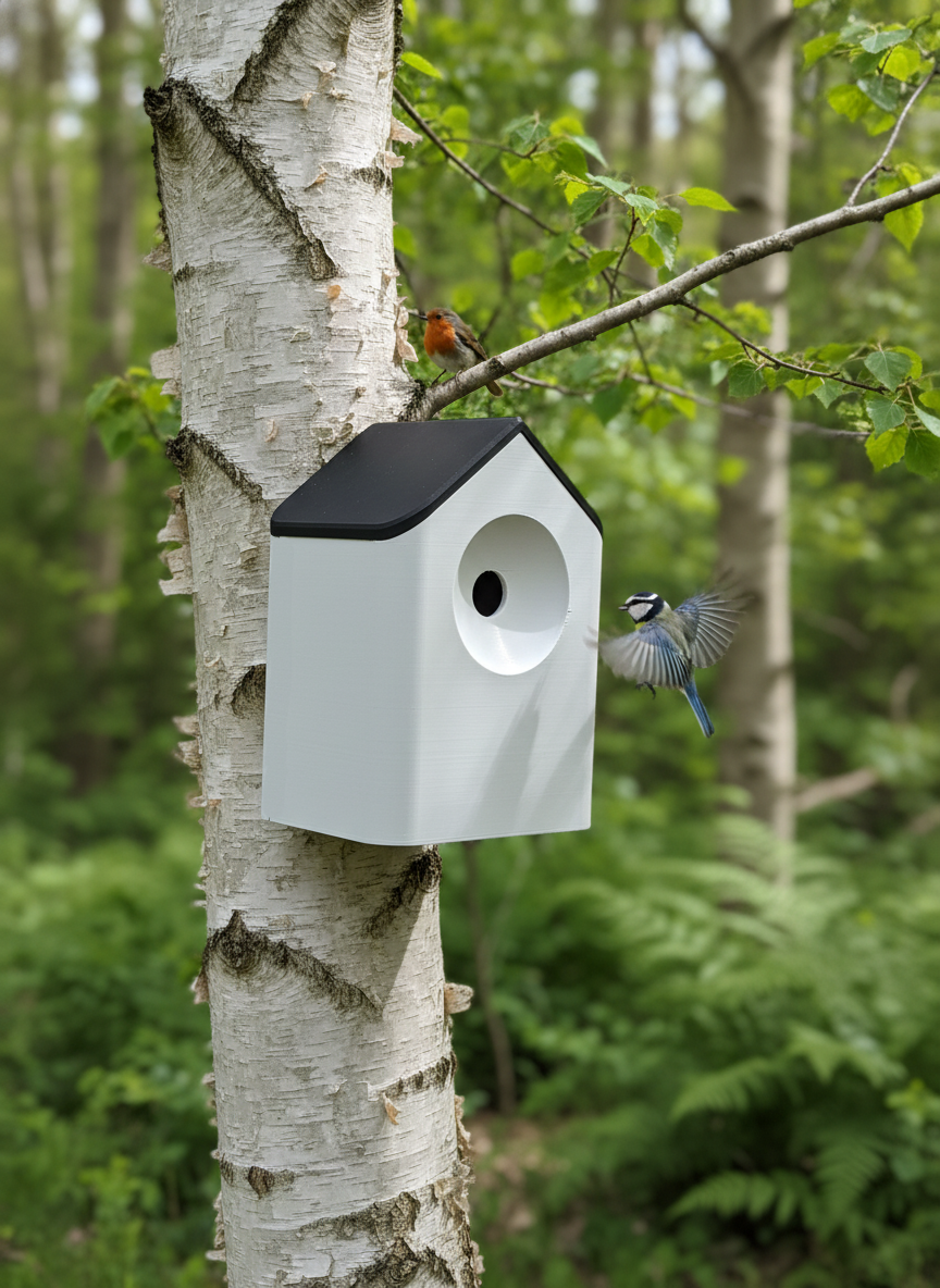 Modern Minimalist Bird House - Background render