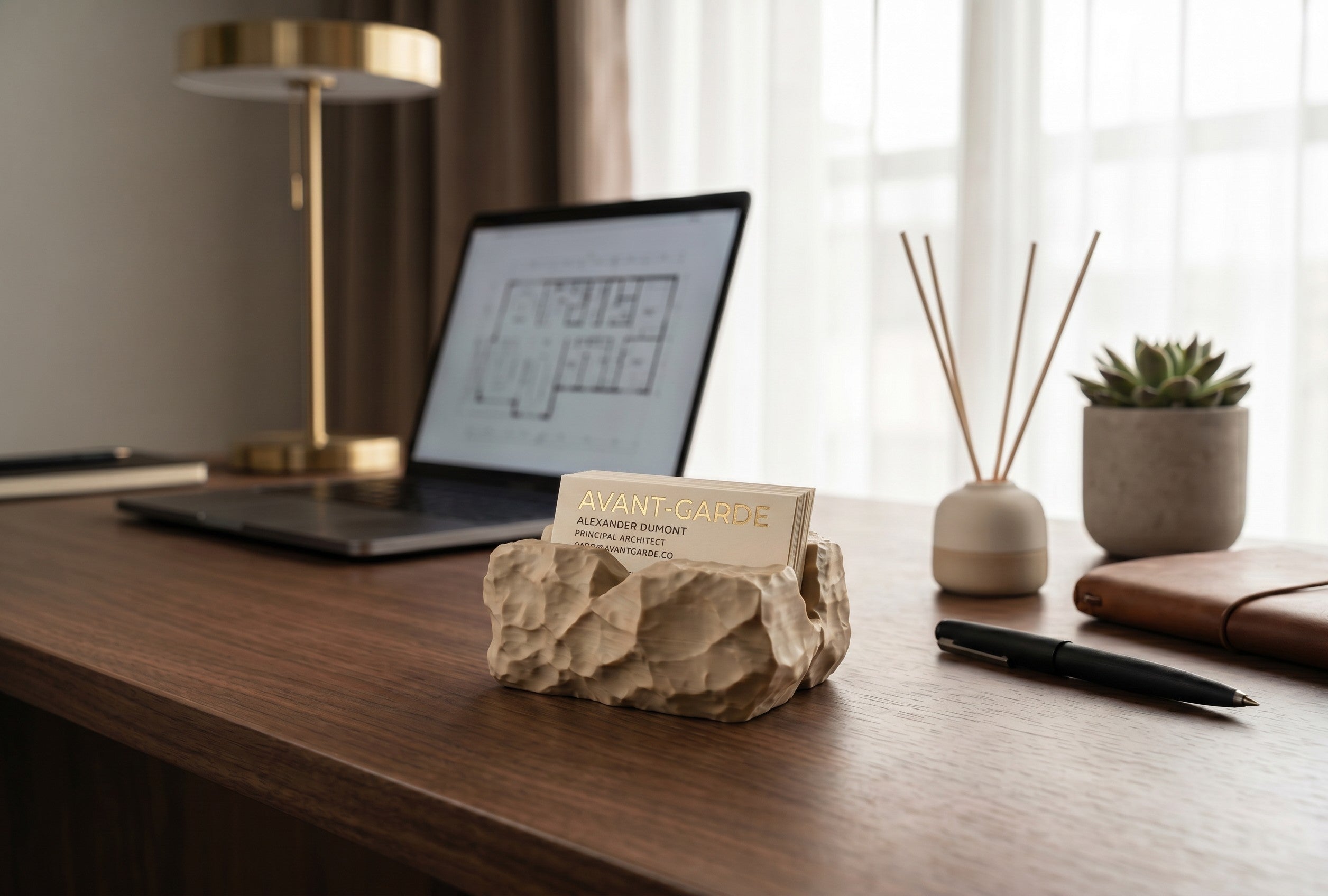"Rock-Solid Business" Card Holder