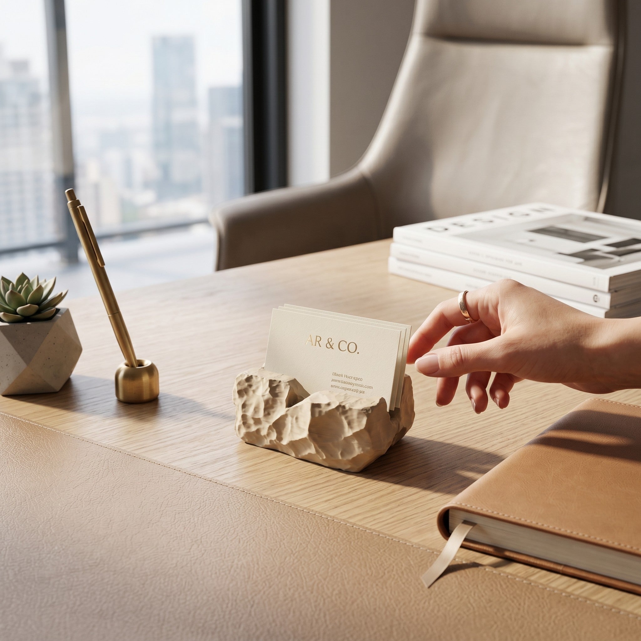 "Rock-Solid Business" Card Holder