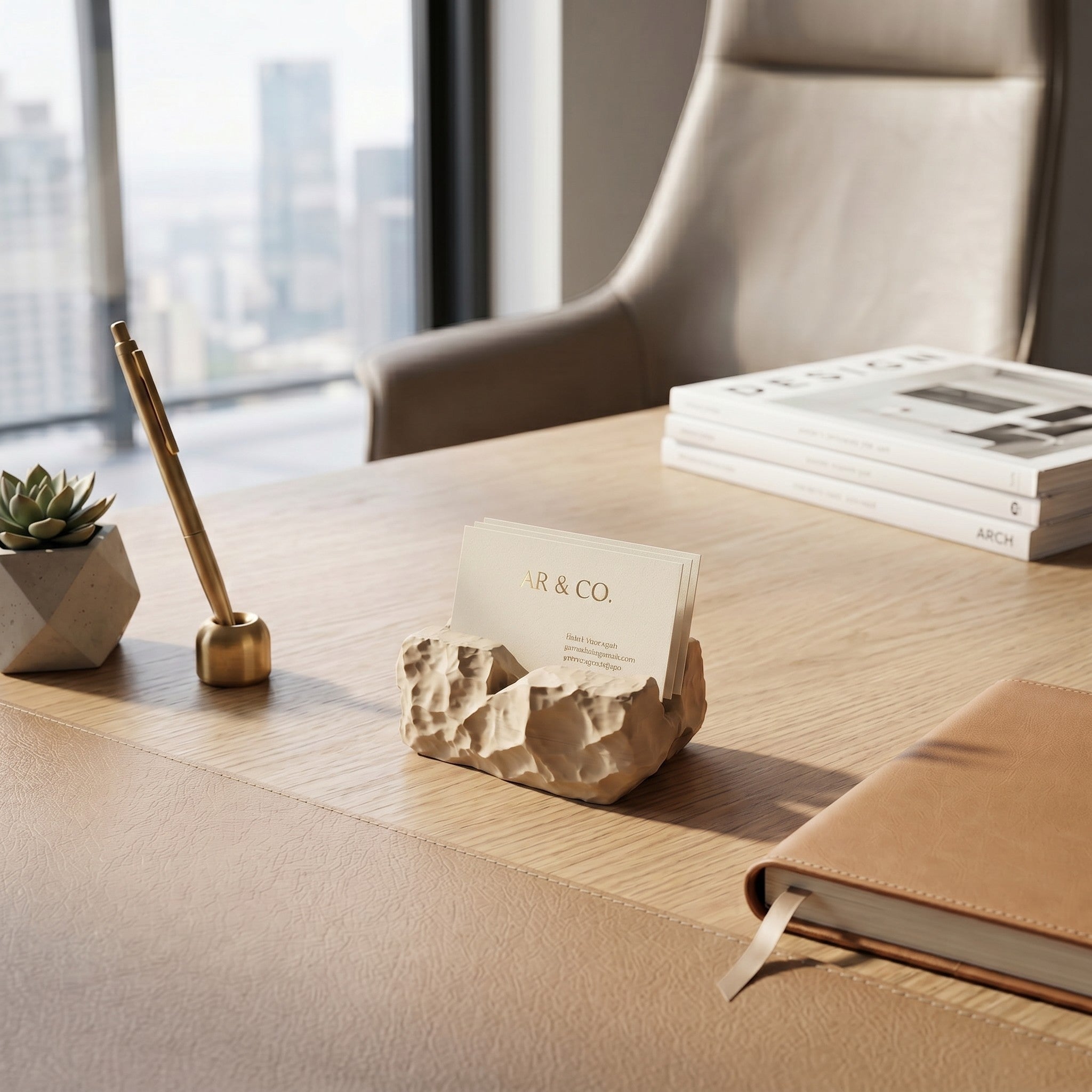 "Rock-Solid Business" Card Holder