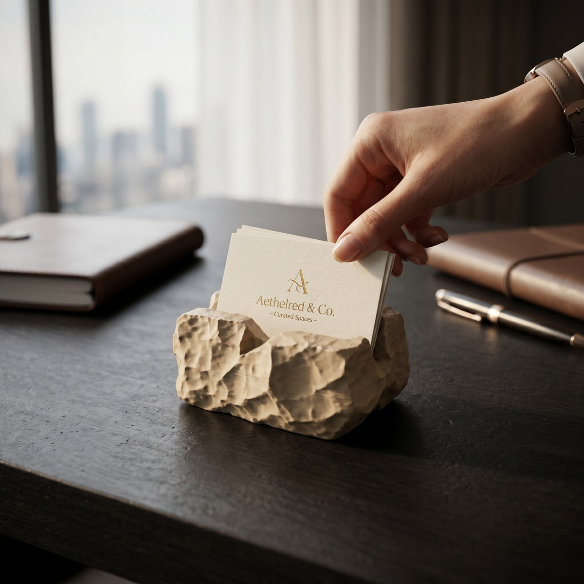 Rock-Solid Business Card Holder