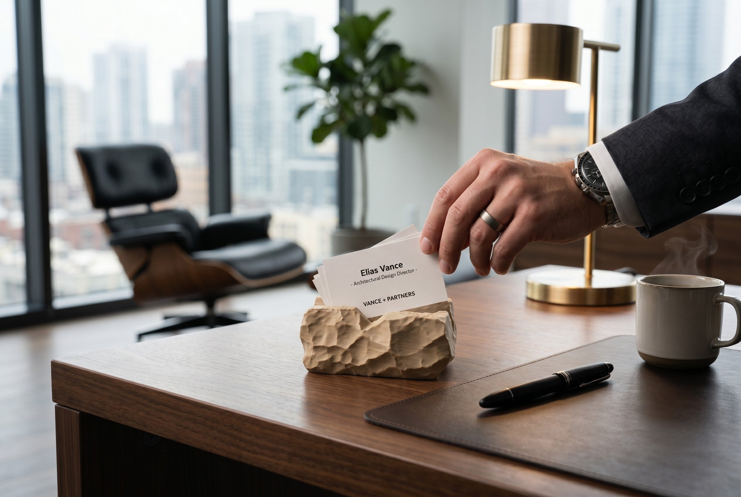 "Rock-Solid Business" Card Holder