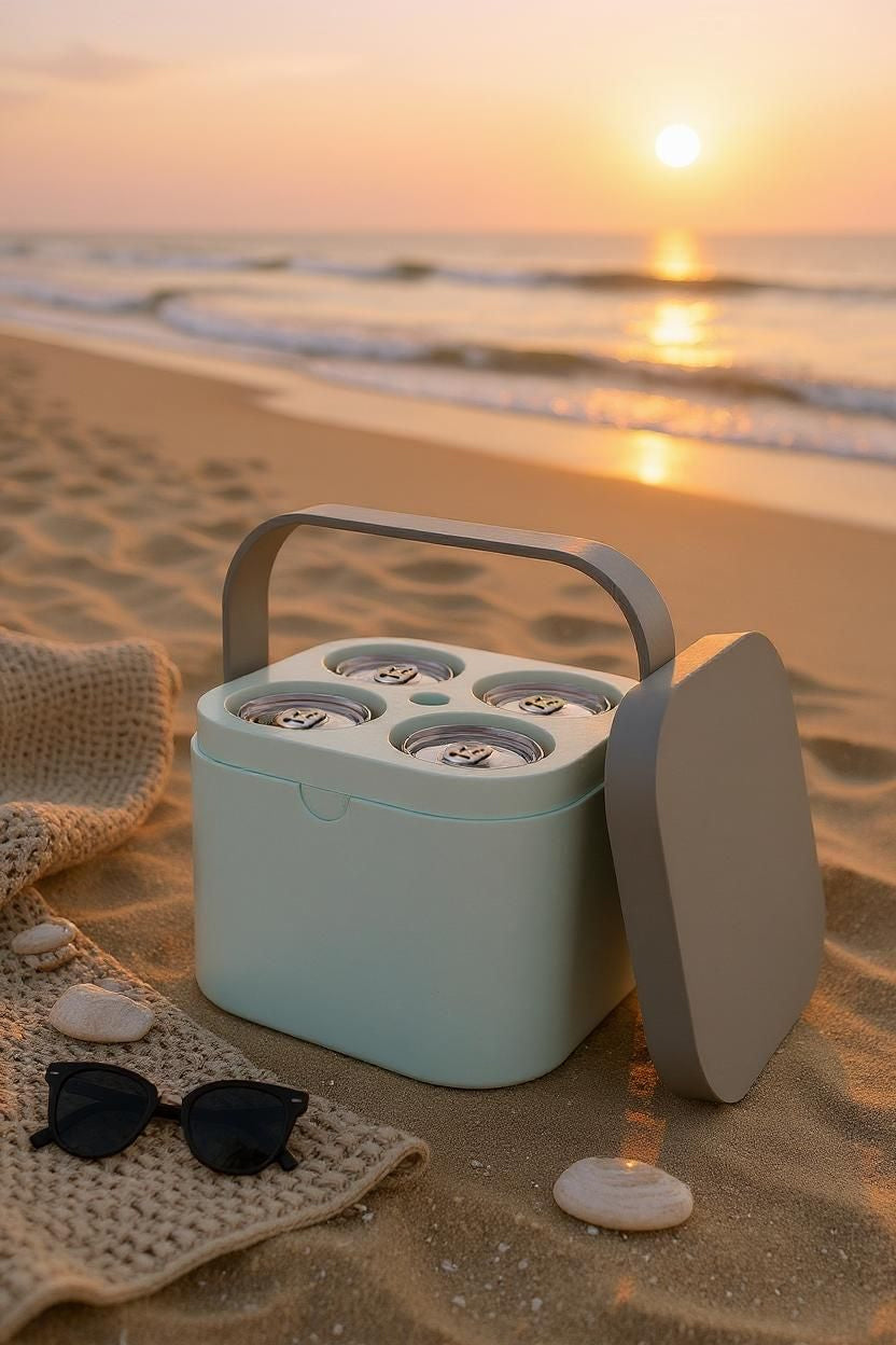 Freezable Can Carrier — Portable 4-Can Cooler Box