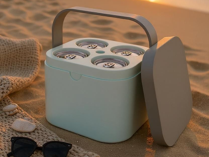 Freezable Four-Can Cooler Box
