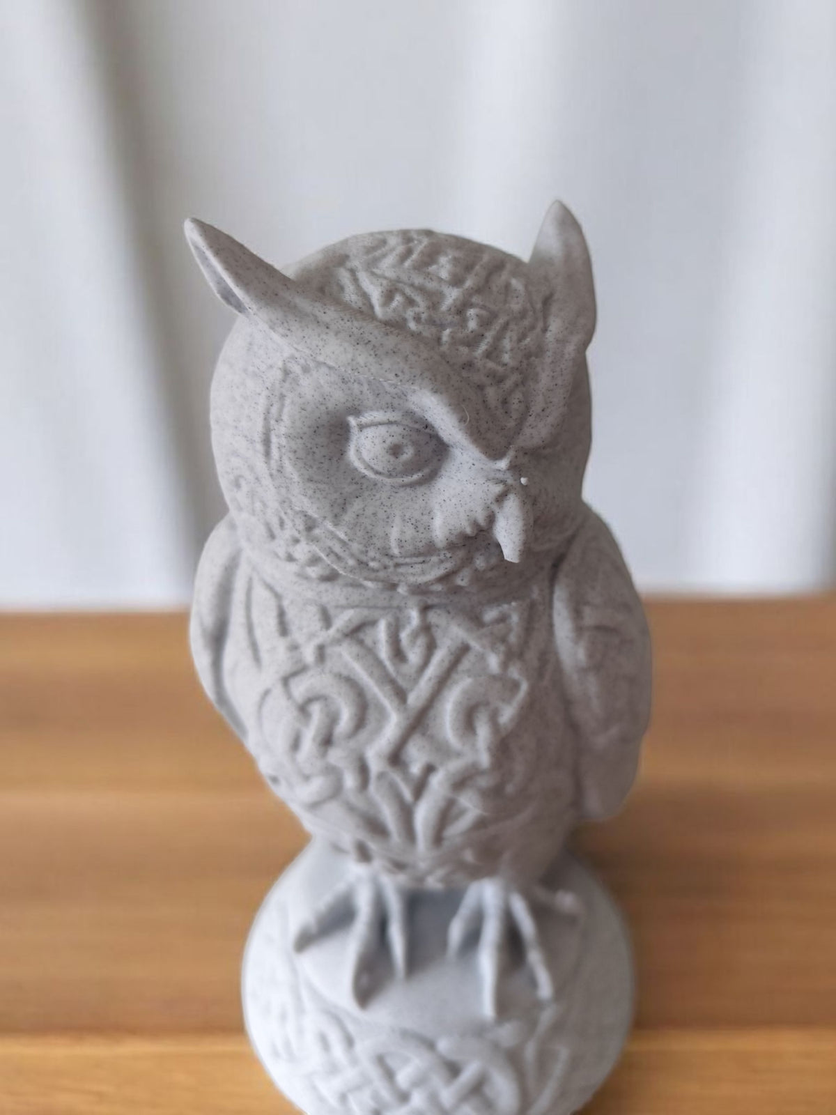 Celtic Owl Sculpture — Ornate Celtic Knot Owl Figurine