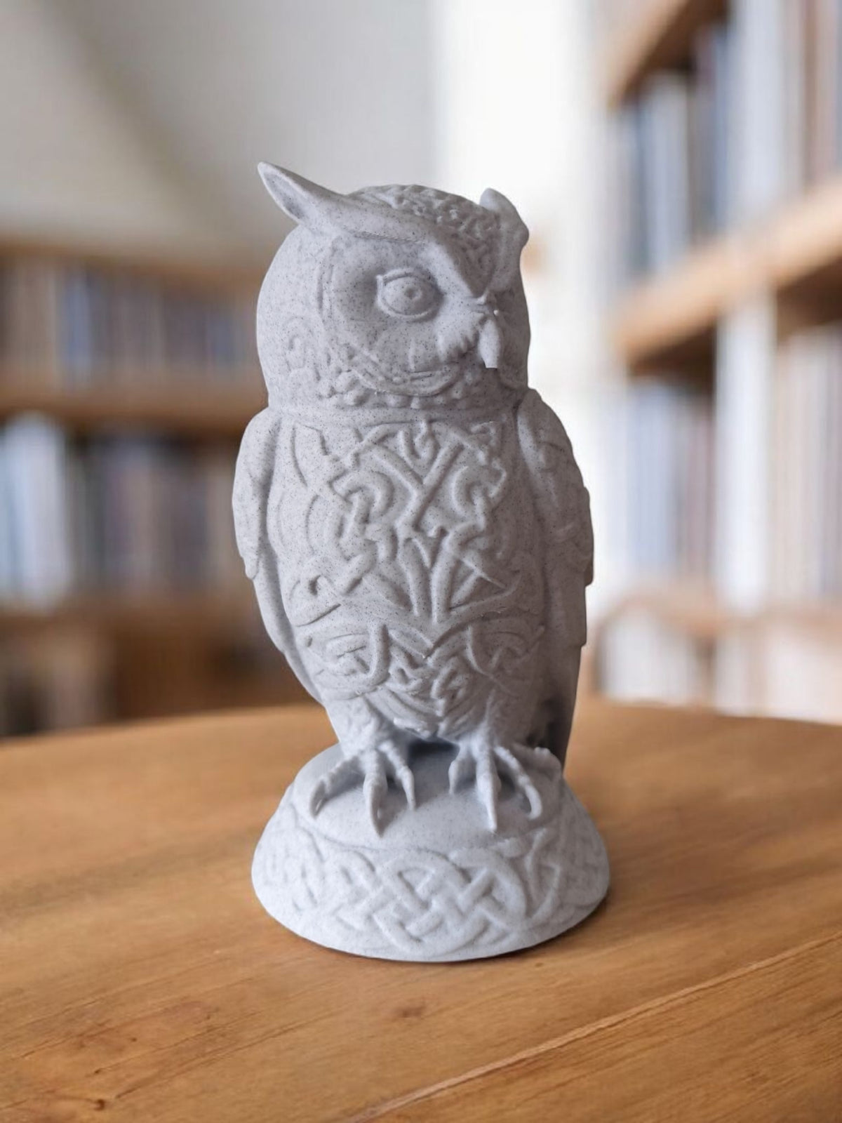 Celtic Owl Sculpture — Ornate Celtic Knot Owl Figurine