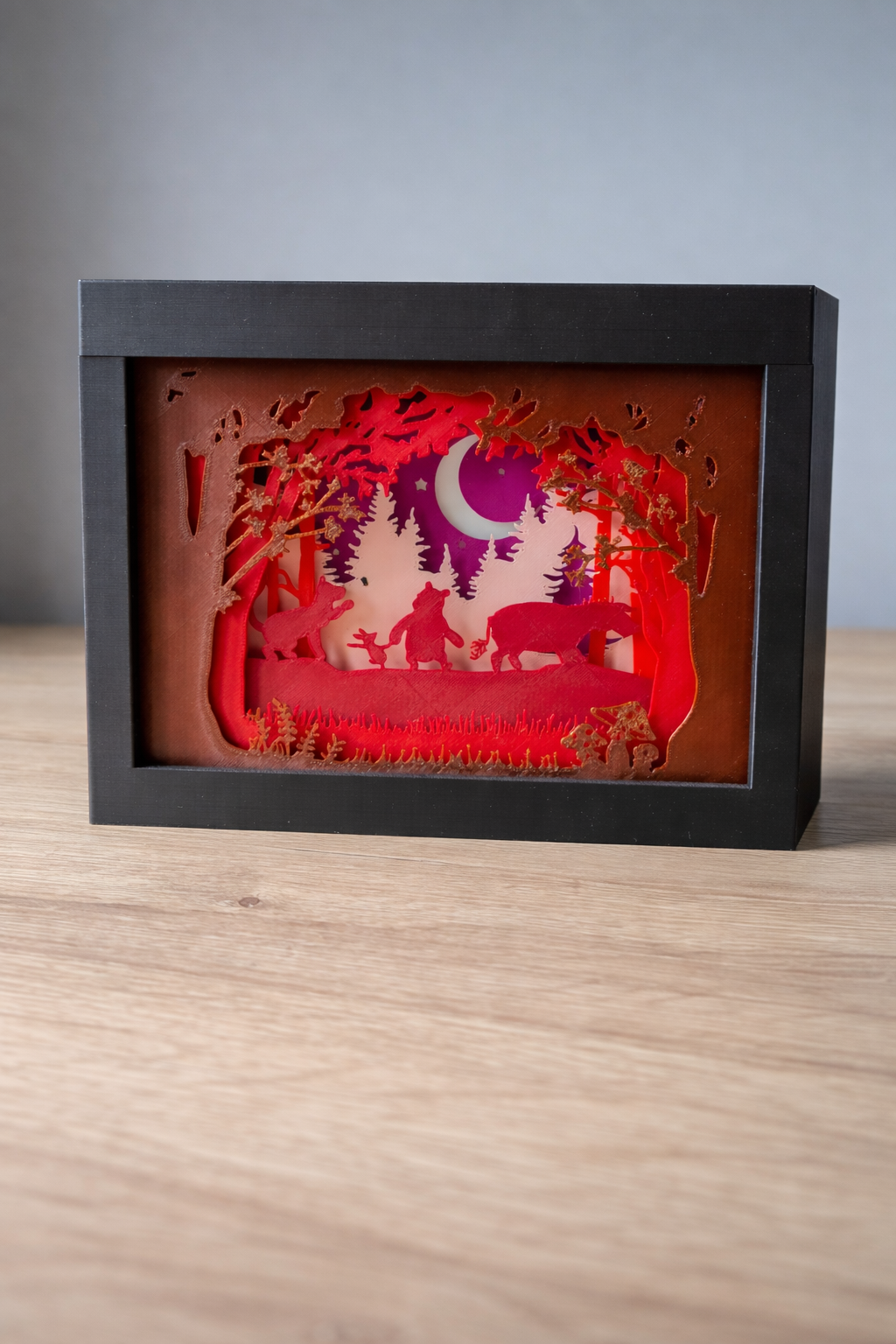 Winnie The Pooh Moonlit Forest Walk Shadow Box - lifestyle render