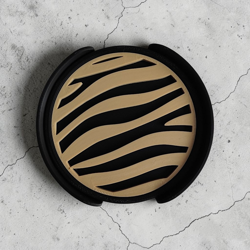 Coaster set with zebra texture