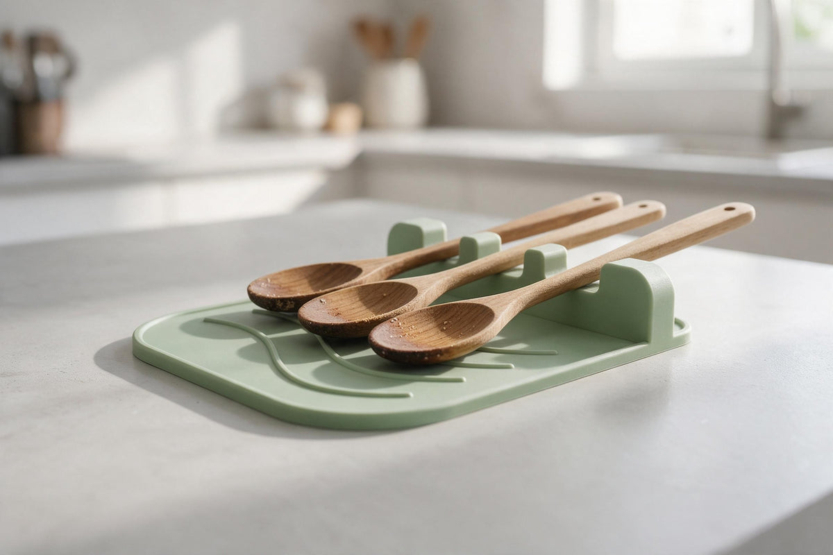 CookSitter holding used wooden spoons