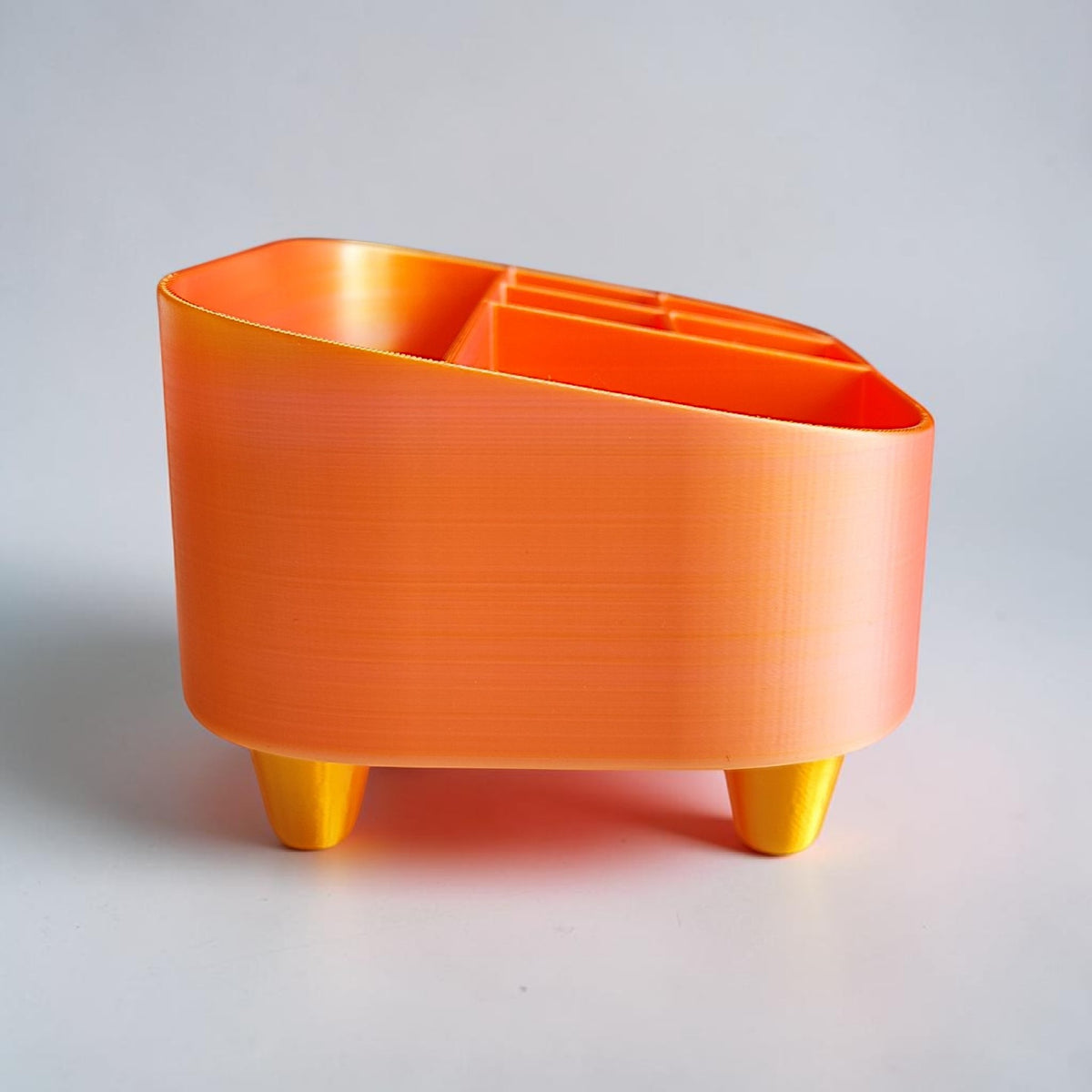 Cute Little Organizer with Feet — Multi-Compartment Storage