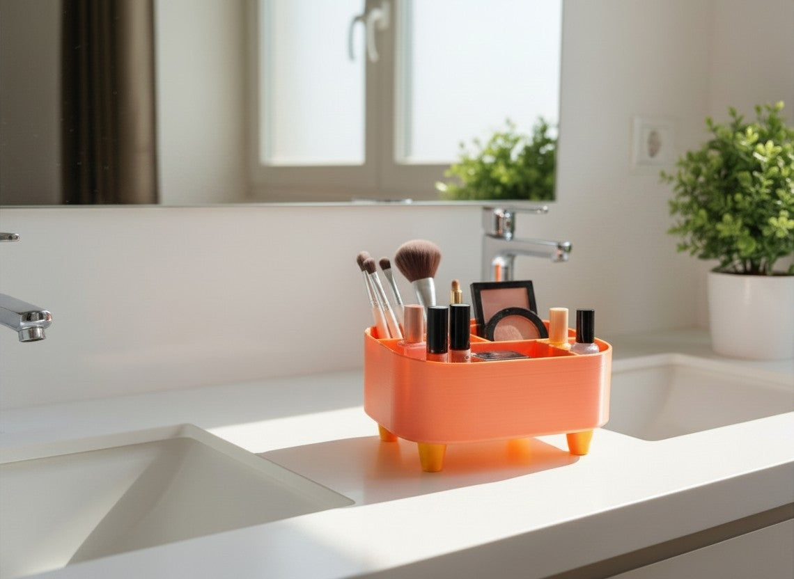 Cute Little Organizer with Feet — Multi-Compartment Storage