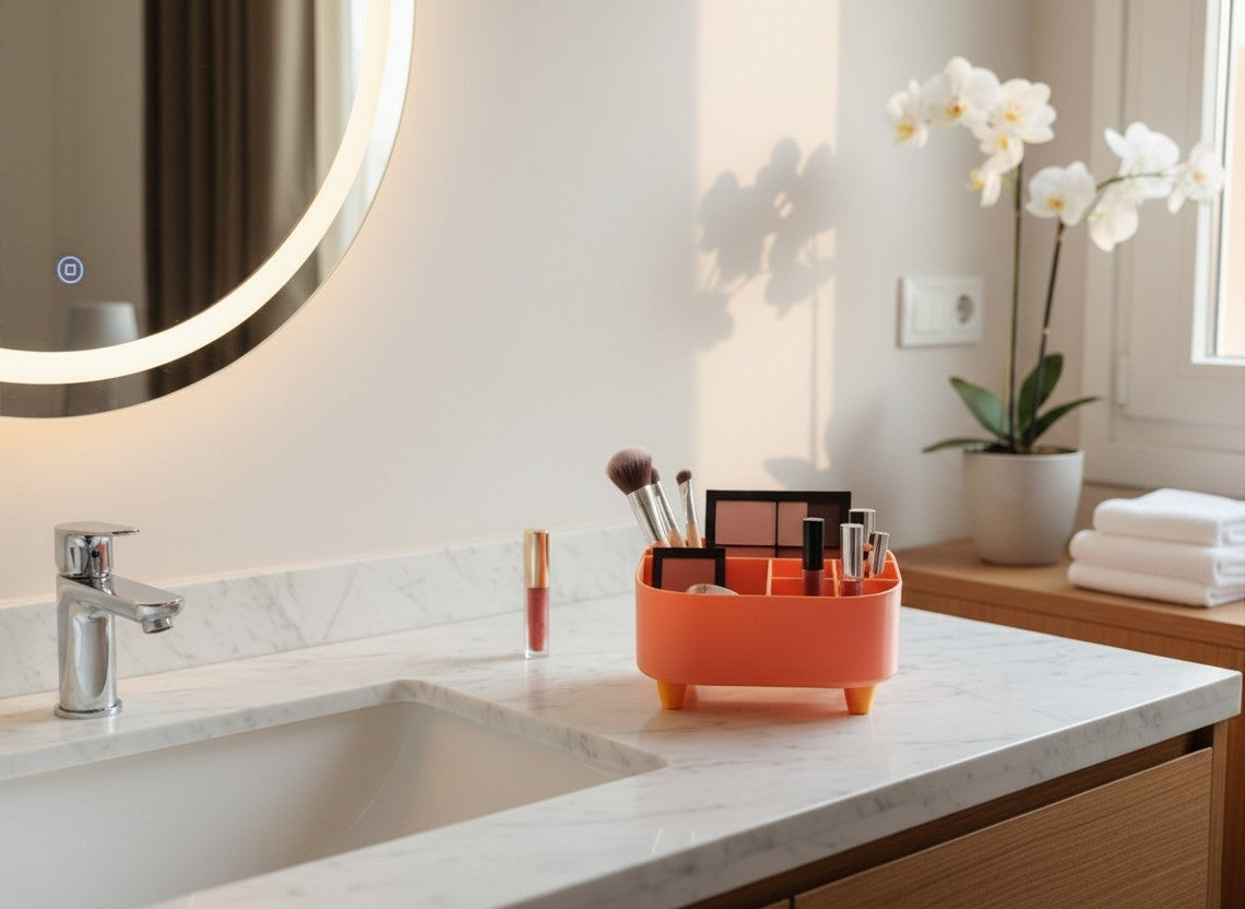Cute Little Organizer with Feet — Multi-Compartment Storage