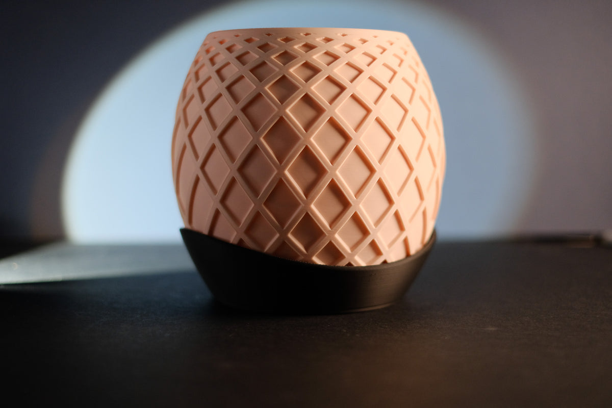 Lattice Globe Planter bottom detail with drainage holes