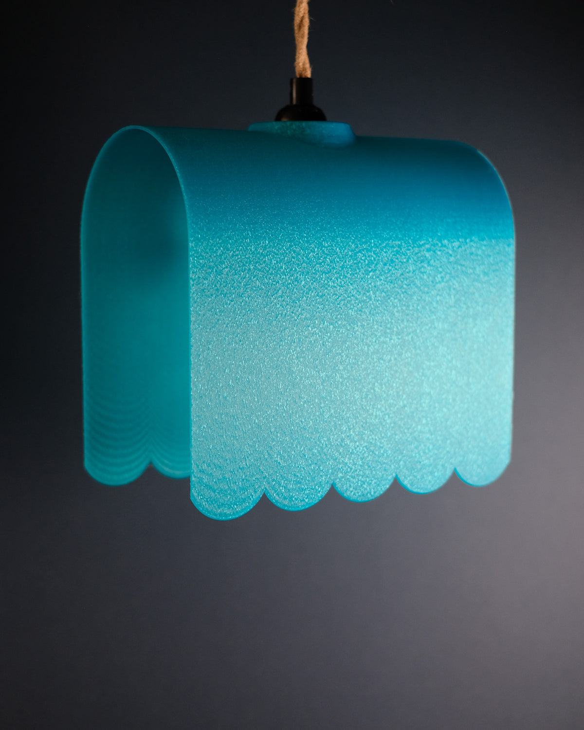 Minimalist Awning Inspired E27 Pendant Lampshade - photo lit side angle